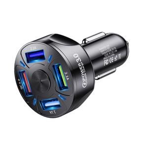 USLION 4 USB Ports QC 3.0 charger for the car - Black