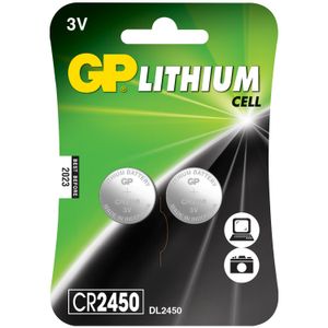 GP Lithium paristo CR2450, 3V, 2-kpl