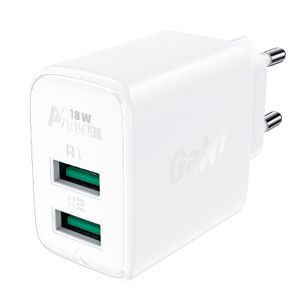 Acefast charger 2x USB 18W QC 3.0, AFC, FCP vit (A33 white)