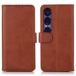 Sony Xperia 1 VII Kotelo Korttipaikka - Ruskea