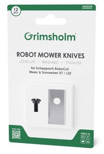 12-pack gräsklipparknivar till Scheppach RoboCut L500/XL600/XXL900, Sunseeker X7/L22, Meec