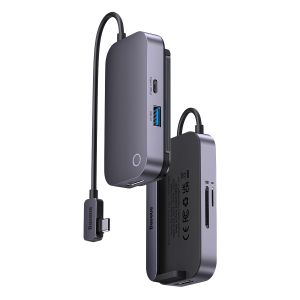 Baseus PadJoy universal 6-i-1 USB-C HUB for nettbrett og mobil - mørk grå