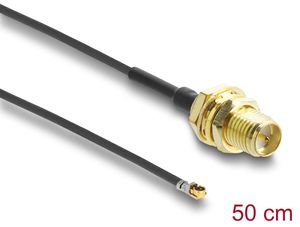 Delock antennekabel RP-SMA hun til I-PEX Inc. MHF 4L LK han, 50cm