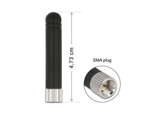 Delock LPWAN 868 MHz antenni SMA uros 1.6 dBi - musta