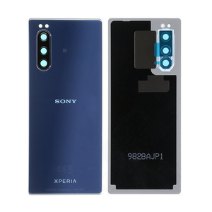 Sininen Sony Xperia 5 takaosa akkukuorella