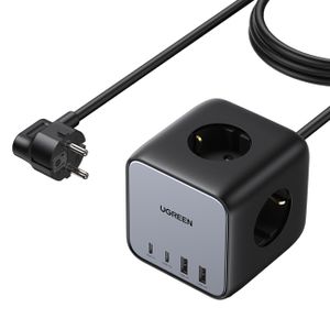 Ugreen cube power strip 65W USB / USB C + 3x AC black (CD268)