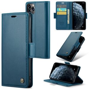 CASEME 023 Wallet Cover for iPhone 11 Pro Max RFID Blocking – Blue