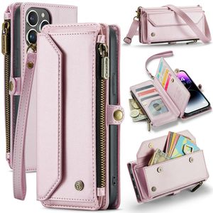 CASEME iPhone 14 Pro Max Wallet Case RFID Blocking Stand - Pink