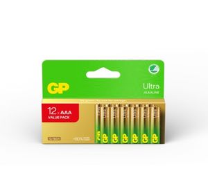 GP Ultra Alkaline AAA Battery, 24AU/LR03, 12-pack