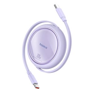 Baseus Free2Draw Mini USB-C til USB-C retrækkeligt kabel 100W 1m – lilla