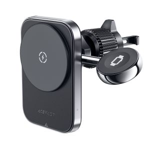 Acefast D18 bilholder med MagSafe/Qi trådløs lading + USB-A til USB-C-kabel – svart