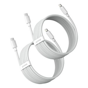 Baseus Simple Wisdom Lightning / USB-C kabel 20W 1.5 m 2 stk. - hvid