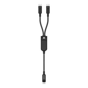 Acefast C5 USB-C til USB-C 2-i-1 kabel 100W 480Mb/s svart 1,2m