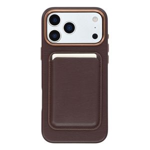 iPhone 18 Pro/17 Pro Deksel med kortlomme PU-skinn - Mørk Brun