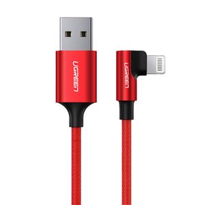 Ugreen US299 60555 Lightning/USB-A kabel 1m – svart, vinklet, MFi