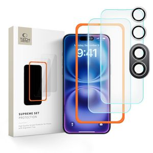 Tech-Protect Supreme Set 3pcs  Skjerm & Linsebeskytter til iPhone 16