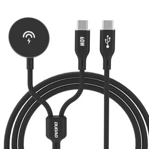 Dudao A12MaxC PD60W 2-i-1 lader for Apple Watch og USB-C – svart