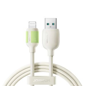Joyroom S-A53 3A USB-A kabel til Lightning – 2m – Beige med fluorescerende tip