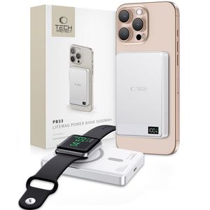 Powerbank Tech-Protect PB33 LifeMag MagSafe 5000mAh – sølv
