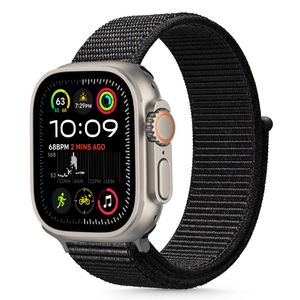 Tech-Protect Nylon Klokkereim til Apple Watch 44/45/46/49 mm - Svart