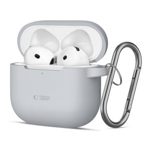 Tech-Protect Silicone Hook  Case for AirPods 4 - Gray