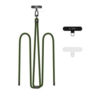 Tech-Protect C7S Crossbody-puhelinhihna – vihreä/musta