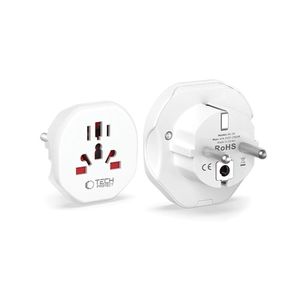 Tech-Protect universal reseadapter till EU - vit