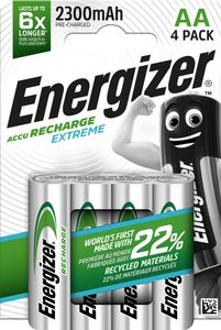 Energizer Wiederaufladbare Extreme AA-Batterien 1,2 V – 4er-Pack