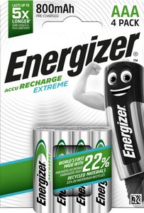 Energizer Ladattava Extreme AAA Paristo 1.2V - 4 kpl