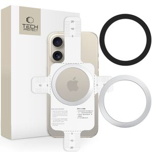 Tech-Protect MMP-110 2in1 magnetisk ring med MagSafe – Silver/Svart