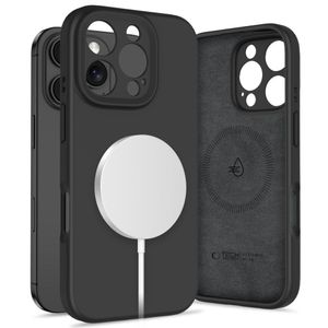 Tech-Protect Liquid Silicone MagSafe Cover til iPhone 16 Pro Max - Sort