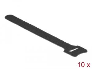 Delock Hook-and-loop kabelhåndteringstape, 10-pak – Sort