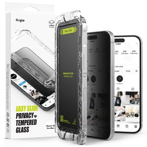Ringke Easy Slide Privacy Glass 2-pack Skjermbeskytter til iPhone 16 Pro Max