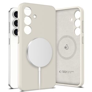 Tech-Protect Liquid Silicone Magsafe Skal till Samsung Galaxy S25 - Beige