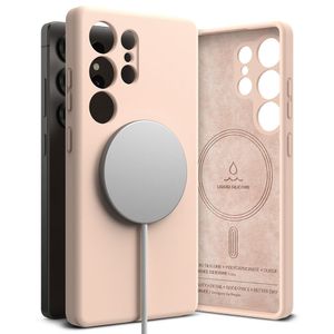 Ringke Silicone MagSafe Kuori Samsung Galaxy S25 Ultra - Vaaleanpunainen