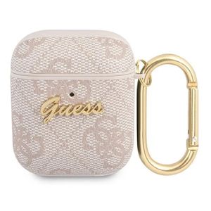 Guess 4G Script Etui till Airpods 1/2 - Lyserød