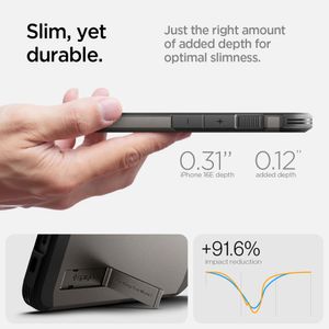 Spigen Tough Armor MagSafe Deksel til iPhone 16e - Grå