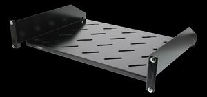 Deltaco 19" fast hylde 2U til rack - sort