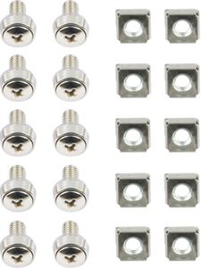 Deltaco M6 skruesæt stjerne til 19-tommer rack – 10-pak