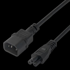 Power cable IEC C14 - IEC C5, 0,5m – svart