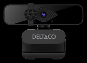 Deltaco 2K QHD-webkamera med 360° rotasjon – svart