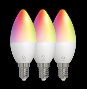 Deltaco 3-pak smarte LED-pærer E14 RGB WiFi - 4,9W