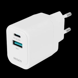 Deltaco USB-seinälaturi – valkoinen