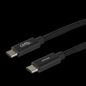 Deltaco USB-C 2.0 ladekabel 240W, 2m - svart