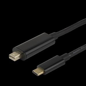 Deltaco USB-C till miniDisplayPort-kabel 4K UHD guldbelagd 1m – svart