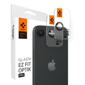 Spigen Optik Pro GLAS.TR "Ez Fit" 2-pack Lens Protector for iPhone 16e - Black