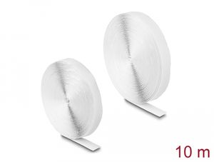 Delock selvklæbende velcrobånd 10m x 20mm - Hvid