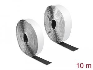 Delock Velcro-tape selvklæbende 10 mx 25 mm – sort