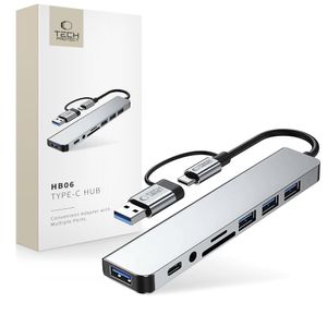 Tech-Protect HB06 HUB Adapter 8in1 TYPE-C - grå
