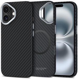 Tech-Protect Ion Carbon MagSafe Case for iPhone 16 - Black/Grey